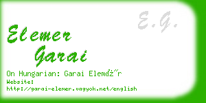 elemer garai business card